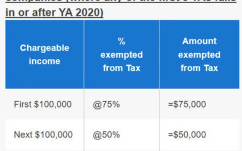 如何计算新加坡公司企业税减免？