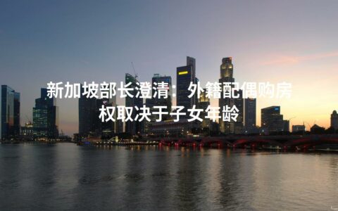 新加坡部长澄清：外籍配偶购房权取决于子女年龄