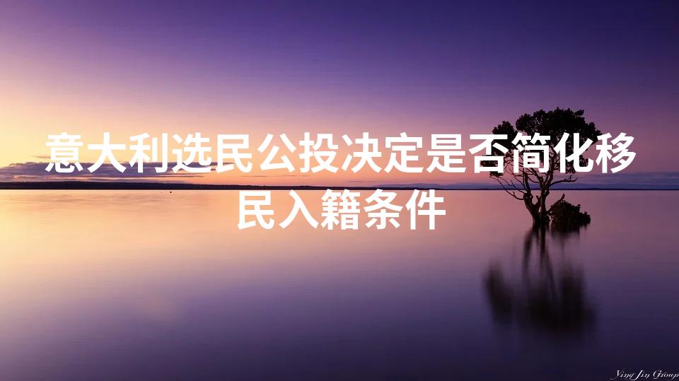 意大利选民公投决定是否简化移民入籍条件