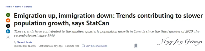 加拿大上演“反向移民潮”：移民人数暴跌，人口开始“倒退”