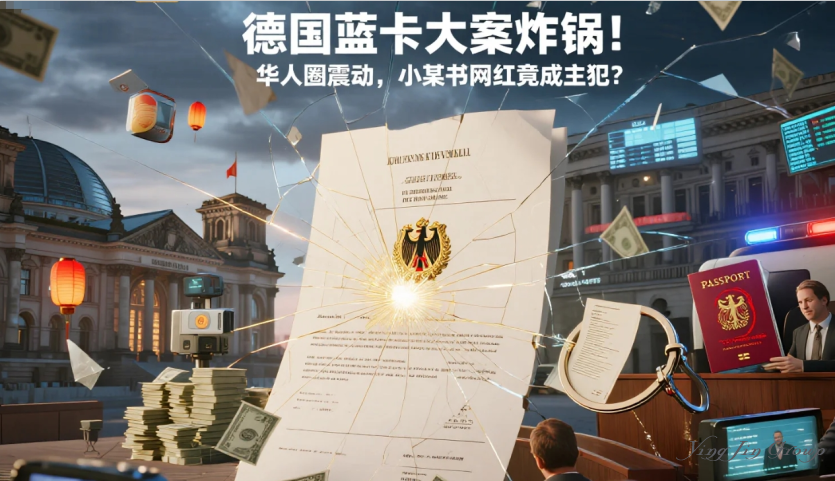 德国蓝卡大案炸锅！华人圈震动，小某书网红竟成主犯？