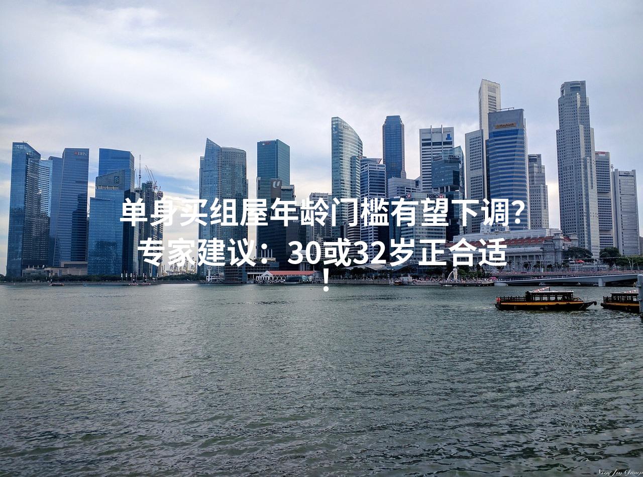 单身买组屋年龄门槛有望下调？专家建议：30或32岁正合适！