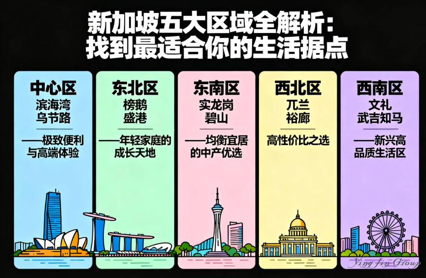 新加坡五大区域全解析：找到最适合你的生活据点
