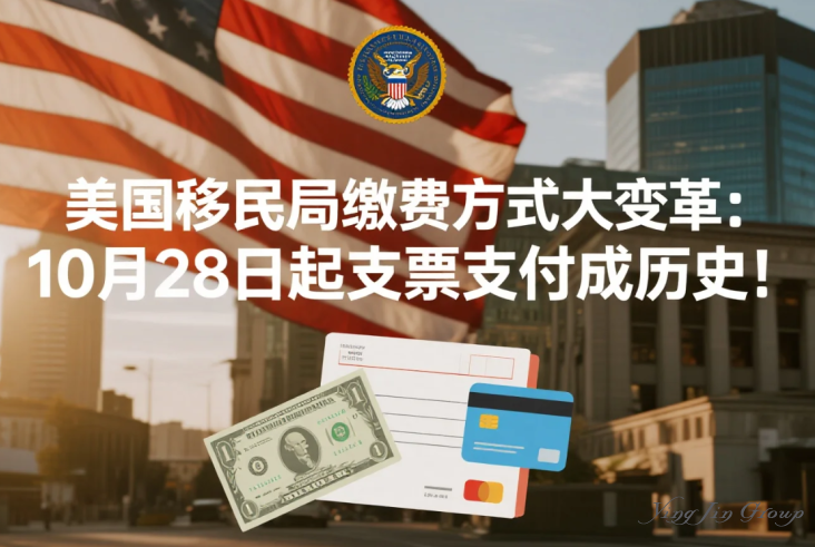 美国移民局缴费方式大变革：10月28日起支票支付成历史！